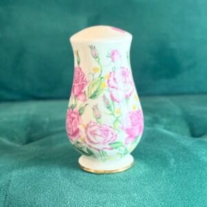 Lenox Suzanne Clee Flower Blossom ‎ Salt Shaker Pink Roses Gold Trim Floral